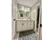 Updated bathroom boasts a modern vanity, stylish mirrors, and sleek hardware for a contemporary look at 1044 Mariners Ct, Stone Mountain, GA 30083
