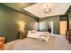 Beautifully furnished main bedroom with a tray ceiling and recessed lighting at 3619 Elinburg Ne Ct, Buford, GA 30519