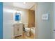 Bathroom featuring a vanity with marble countertops, tiled floors, and shower at 620 Peachtree Ne St # 1413, Atlanta, GA 30308