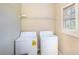 Functional laundry room with modern washer and dryer and window at 1137 Fortress Sw Ave, Atlanta, GA 30315