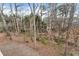 Wooded backyard featuring mature trees and lush foliage, providing a private and serene setting at 2205 Parliament Dr, Lawrenceville, GA 30043