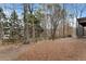 Large wooded backyard area surrounded by mature trees offering great shade and privacy at 2205 Parliament Dr, Lawrenceville, GA 30043