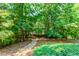 A view of the backyard with green trees surrounding the property at 2205 Parliament Dr, Lawrenceville, GA 30043