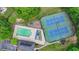 Aerial shot showcasing community pool, playground, and tennis courts surrounded by greenery at 1887 Lake Ridge Ter, Lawrenceville, GA 30043