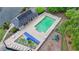 Aerial view of community swimming pool and playground at 1887 Lake Ridge Ter, Lawrenceville, GA 30043