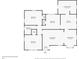 First floor plan displaying bedroom, bathroom, closet, foyer, kitchen, laundry, living and dining rooms at 1251 Richland Sw Rd, Atlanta, GA 30310