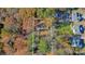 Aerial view outlining the property and the surrounding homes at 3310 Bryan Way, Marietta, GA 30008
