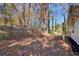 Backyard featuring trees, and a wooden deck with railings at 3310 Bryan Way, Marietta, GA 30008