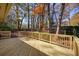 Spacious wooden deck with railings overlooking a lush backyard and mature trees at 3310 Bryan Way, Marietta, GA 30008