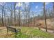 Secluded backyard featuring a bench and views of the lake at 8 Colonial Club Se Dr, Acworth, GA 30102