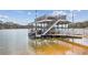 Multi-level private dock overlooking the serene lake, perfect for boating and enjoying waterfront living at 8 Colonial Club Se Dr, Acworth, GA 30102