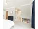 Bedroom with grey walls, open doorways, carpet flooring, and ceiling fan at 3338 Breton Ne Cir, Brookhaven, GA 30319