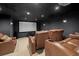 Luxurious home theater boasts comfortable seating and a large screen at 3198 Highland Forge Trl, Dacula, GA 30019