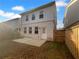 Backyard features a small patio and fenced yard at 3624 Silvery Way, Powder Springs, GA 30127