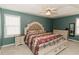 Main bedroom with unique ceiling and decorative furniture at 31 Wyngate Ct, Dallas, GA 30157
