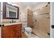 Bathroom boasts a beautiful vanity with lots of storage and a glass enclosed shower at 31 Greenland Trce, Atlanta, GA 30342
