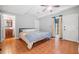 Bedroom featuring a queen sized bed and attached bathroom and outdoor patio at 31 Greenland Trce, Atlanta, GA 30342