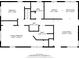 Floor plan with layout of kitchen, dining area, bedrooms, bathrooms, and living room at 2664 Homeland Dr, Atlanta, GA 30360