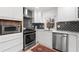 Modern kitchen with white cabinetry, stainless steel appliances, and stylish backsplash at 674 Atlanta Se Ave, Atlanta, GA 30312