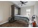 Bedroom with ceiling fan and murphy bed pulled down at 120 Centennial Ridge Dr, Acworth, GA 30102
