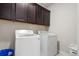 Laundry room featuring front loading washer and dryer and upper cabinets at 6180 Bellmoore Park Ln, Duluth, GA 30097