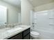 Standard bathroom offers a shower/tub combination and a modern granite sink top at 3118 Old Covington Hwy, Covington, GA 30014