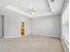 Main bedroom with lots of space, a ceiling fan and a view of the main bath at 2297 Elmbridge Rd, Buford, GA 30519