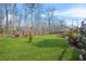 Large backyard with an expansive lawn, mature trees, and a privacy fence at 165 Babbling Brook, Mcdonough, GA 30252