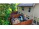 Aerial view of a fenced backyard with patio furniture and landscaping at 2474 Whiteoak Se Run # 18, Smyrna, GA 30080