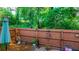 Cozy fenced-in backyard featuring pea gravel and mulched areas at 2474 Whiteoak Se Run # 18, Smyrna, GA 30080