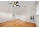 Bedroom featuring hardwood floors and closet at 3973 Elmscourt Dr, Stone Mountain, GA 30083