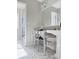 Bathroom with vanity and mirror, and a shower with a floral curtain at 4424 Lower Fayetteville Rd, Sharpsburg, GA 30277