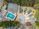 Enjoy a great aerial view of the community pool, tennis courts, and cul-de-sac at 2365 Parkside Club Ln, Lawrenceville, GA 30044