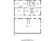 Floorplan showing the layout of the basement, kitchen, living room, bedrooms and baths at 3465 Tulip Dr, Decatur, GA 30032