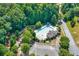 Aerial view of the long swimming pool and surrounding lush greenery in the community at 2190 Leatherstone Dr, Powder Springs, GA 30127