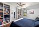 This spacious bedroom features built-in bookshelves, a ceiling fan, and a walk-in closet at 238 15Th Ne St # 18, Atlanta, GA 30309