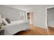 Bedroom with hardwood flooring and closet at 422 Derbyshire Dr, Stone Mountain, GA 30088