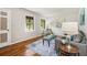 Sunlit living room boasts hardwood floors, neutral walls, and stylish furniture creating an inviting and comfortable space at 422 Derbyshire Dr, Stone Mountain, GA 30088