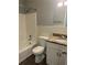 Bathroom with tub, vanity, mirror and ample lighting at 361 Oak Harbor Trl, Marietta, GA 30066
