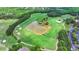 Aerial view of the community golf course featuring a central pond at 3305 Suffolk Dr, Cumming, GA 30041