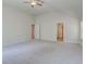 Spacious main bedroom with vaulted ceiling, carpet, and ceiling fan at 4524 Ajo Walk, Atlanta, GA 30331