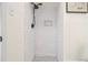 Modern shower with white subway tile and sleek black fixtures at 3388 Hyland Dr, Decatur, GA 30032