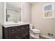 Stylish bathroom featuring a modern vanity, updated fixtures, and ample storage space at 6739 Valley Ct, Douglasville, GA 30135
