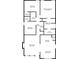 Detailed floor plan showcasing the layout of the bedrooms, bathrooms, living room, kitchen, and dining area at 140 Double D Rd, Temple, GA 30179
