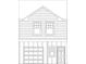 Exterior elevation featuring a garage, front door and two windows on the second floor at 4283 Notting Hill Dr # 66, Atlanta, GA 30331