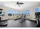 Bright home gym with modern equipment and large windows showcasing neighborhood views and natural light at 41 Balsam Dr, Dallas, GA 30157