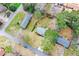 Aerial view showcases the home's placement in established neighborhood and well manicured lawn at 1703 Alton Way, Marietta, GA 30062