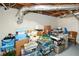 A cluttered basement storage area featuring an array of toys and household items at 1703 Alton Way, Marietta, GA 30062