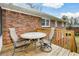 Outdoor deck features a dining table and chairs, providing a comfortable space for al fresco dining and relaxation at 1703 Alton Way, Marietta, GA 30062