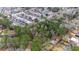 An aerial view captures the wooded location next to dense townhome residences, and single Gathering homes at 2469 Stone Rd, East Point, GA 30344